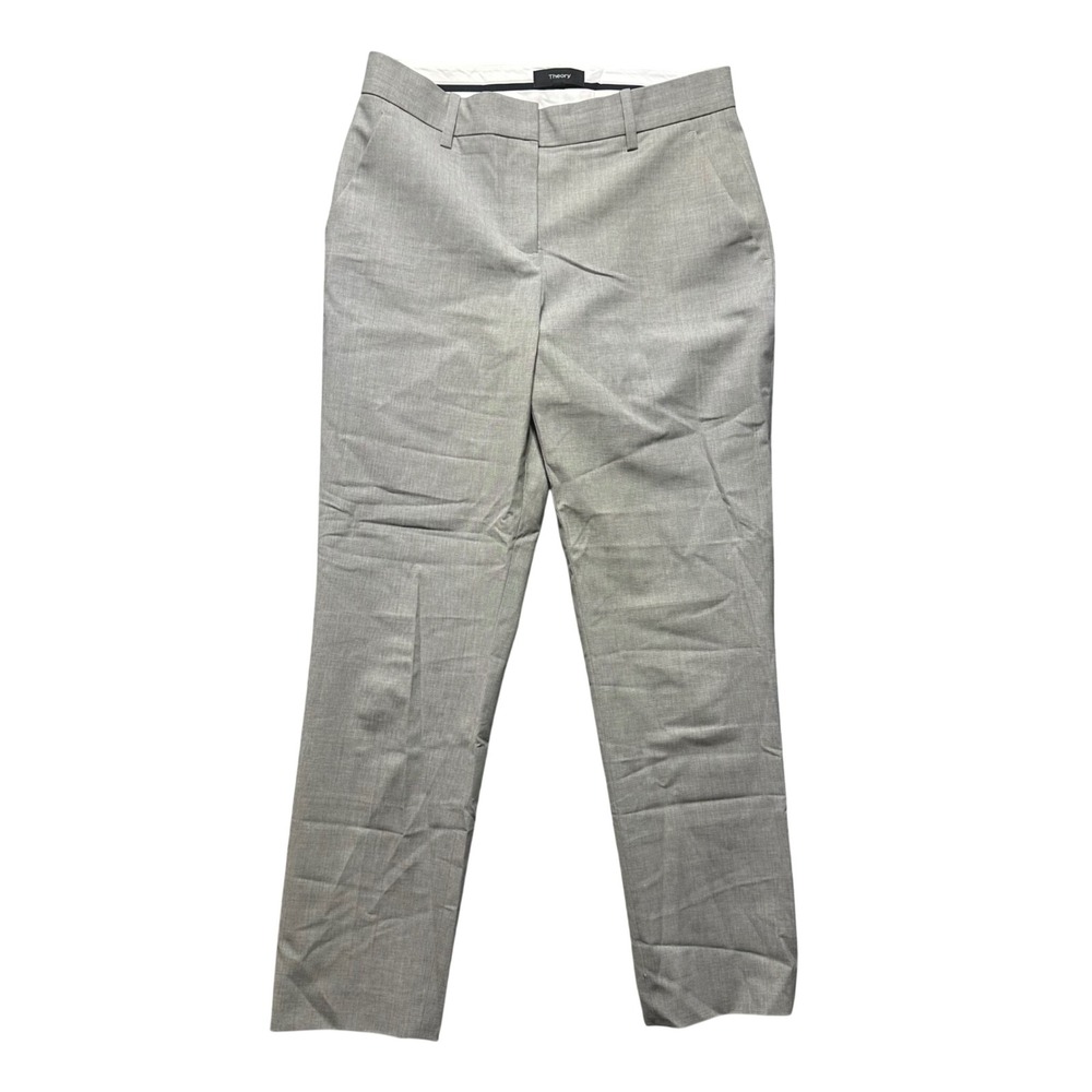 Theory Treeca 2 Tailored Wool Blend Trousers Light Grey Mel Size 29 Professional